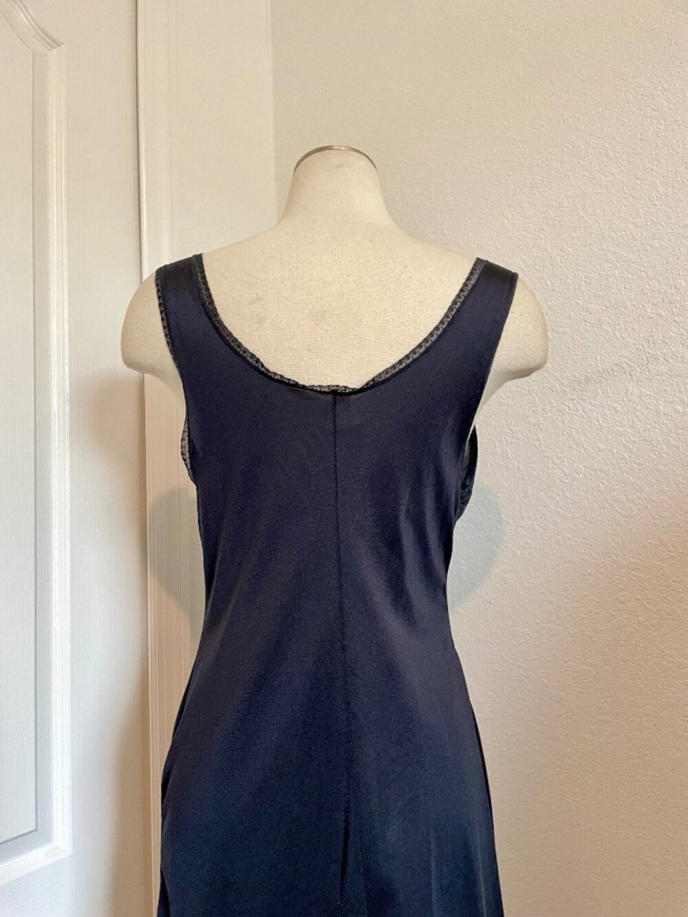 Vintage Black Lace and Sheer Mini Slip Dress Size 38 - Picture 8 of 11